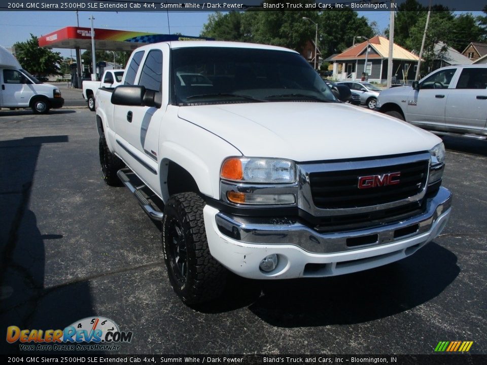 2004 GMC Sierra 2500HD SLE Extended Cab 4x4 Summit White / Dark Pewter Photo #5