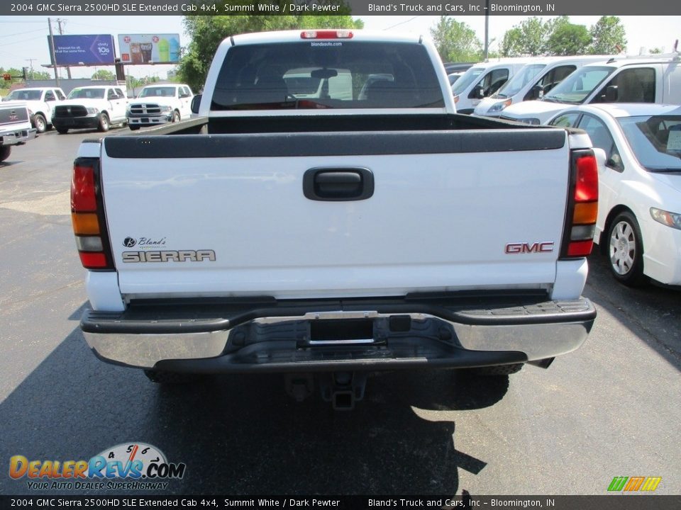 2004 GMC Sierra 2500HD SLE Extended Cab 4x4 Summit White / Dark Pewter Photo #27