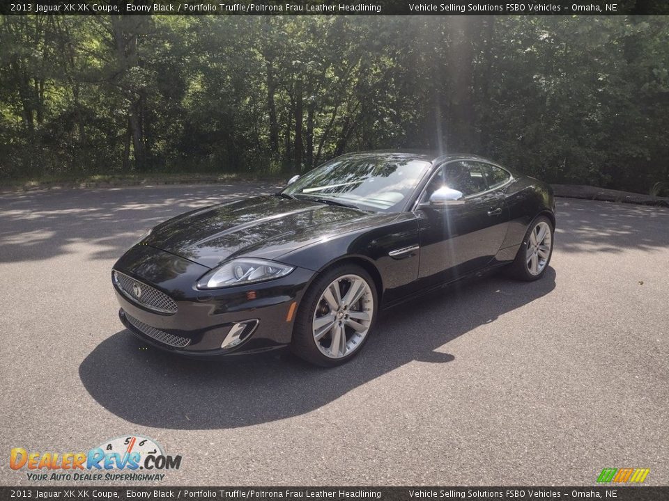 2013 Jaguar XK XK Coupe Ebony Black / Portfolio Truffle/Poltrona Frau Leather Headlining Photo #1