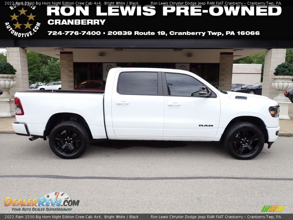 2022 Ram 1500 Big Horn Night Edition Crew Cab 4x4 Bright White / Black Photo #1