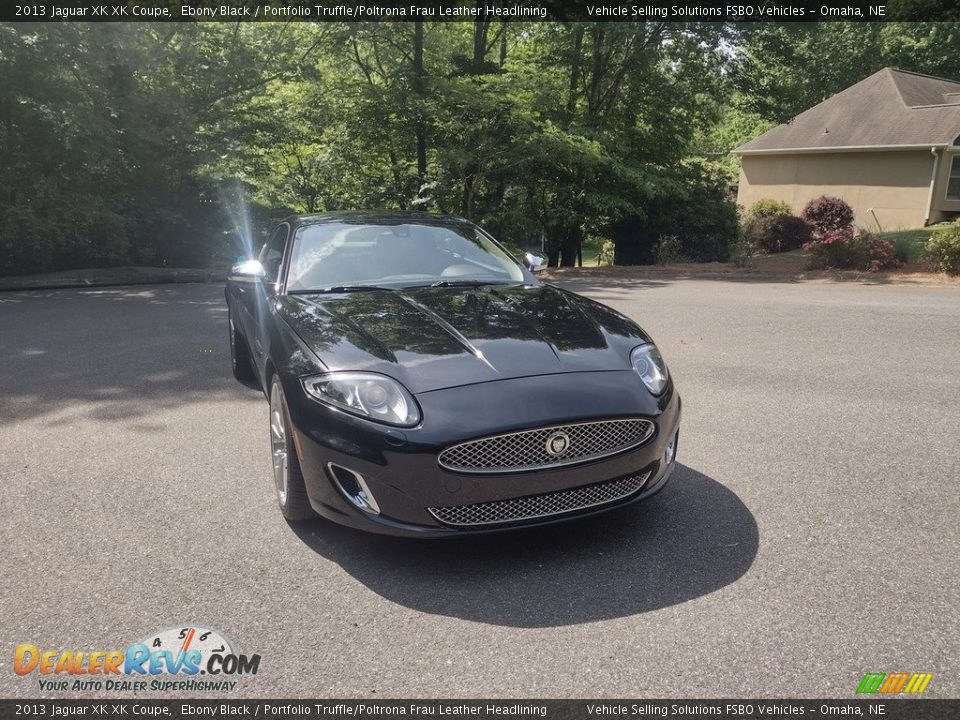 2013 Jaguar XK XK Coupe Ebony Black / Portfolio Truffle/Poltrona Frau Leather Headlining Photo #20