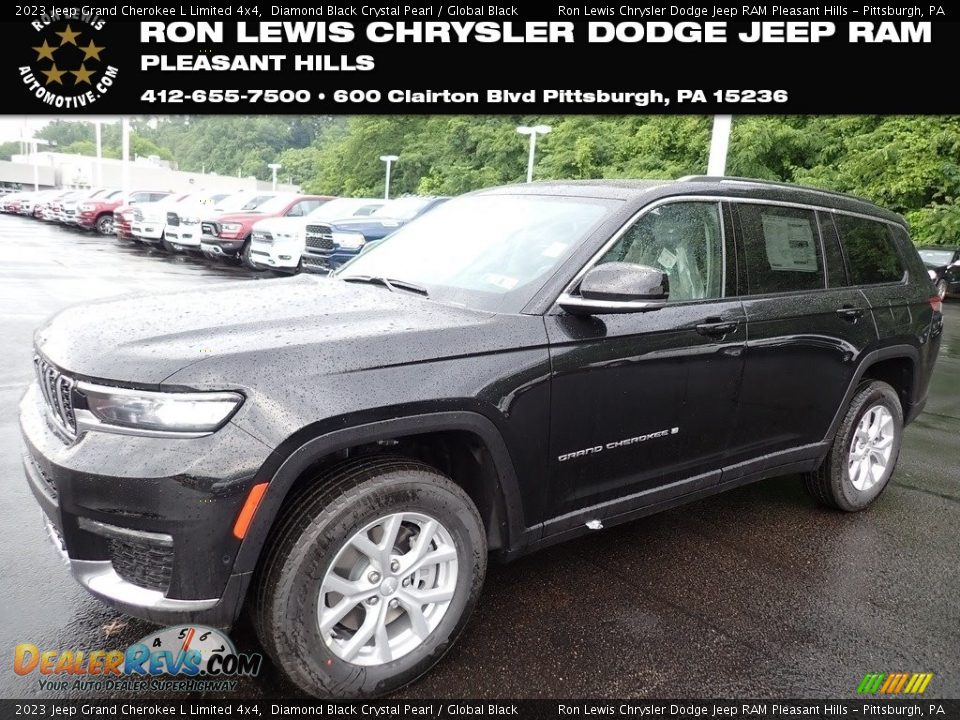 2023 Jeep Grand Cherokee L Limited 4x4 Diamond Black Crystal Pearl / Global Black Photo #1