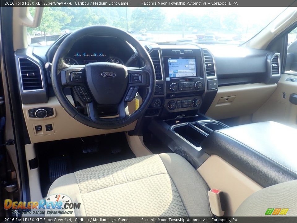 Medium Light Camel Interior - 2016 Ford F150 XLT SuperCrew 4x4 Photo #19