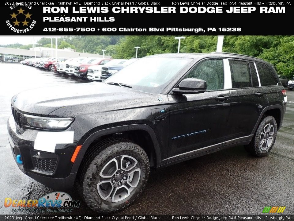 2023 Jeep Grand Cherokee Trailhawk 4XE Diamond Black Crystal Pearl / Global Black Photo #1