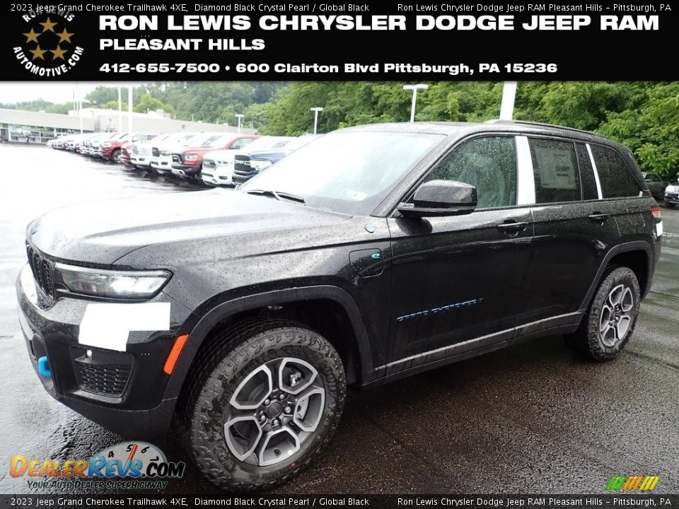 2023 Jeep Grand Cherokee Trailhawk 4XE Diamond Black Crystal Pearl / Global Black Photo #1