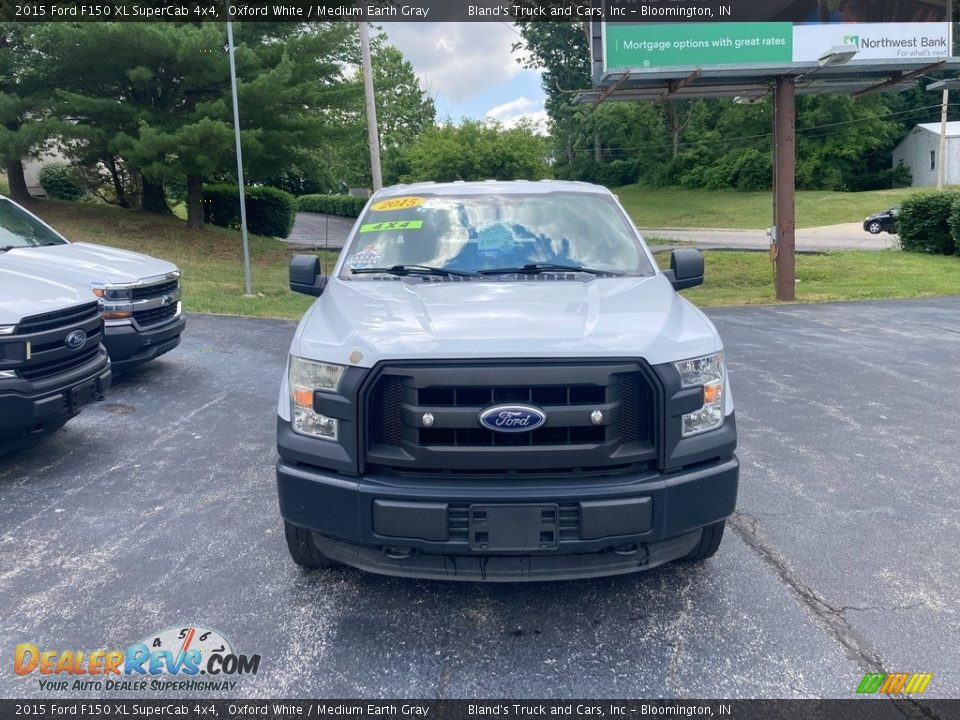 2015 Ford F150 XL SuperCab 4x4 Oxford White / Medium Earth Gray Photo #6