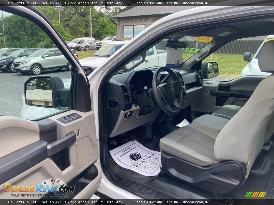 2015 Ford F150 XL SuperCab 4x4 Oxford White / Medium Earth Gray Photo #7