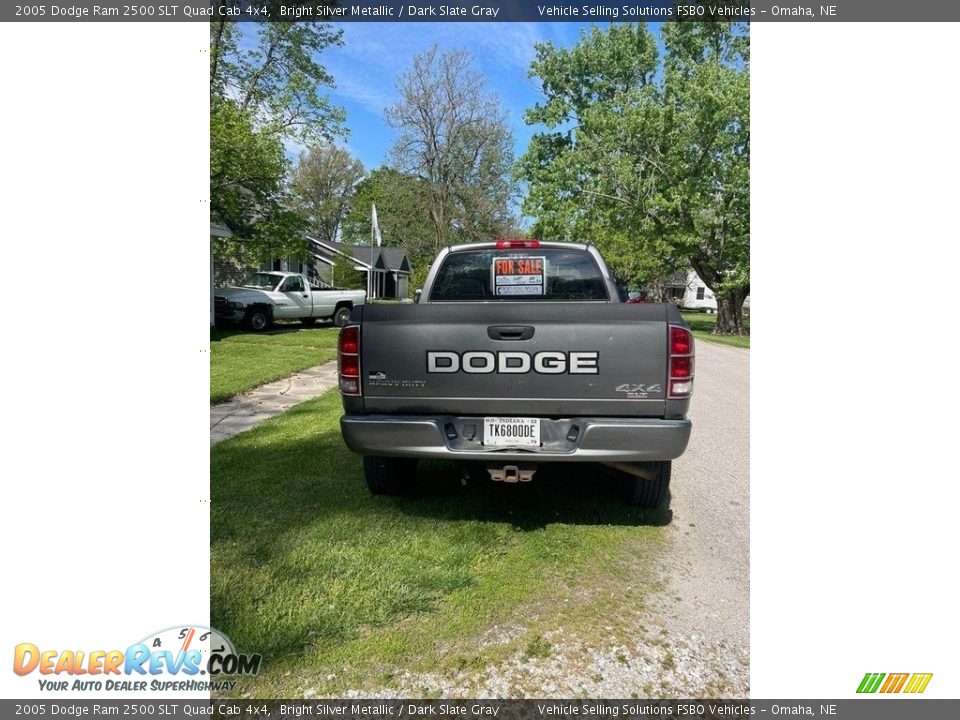 2005 Dodge Ram 2500 SLT Quad Cab 4x4 Bright Silver Metallic / Dark Slate Gray Photo #3