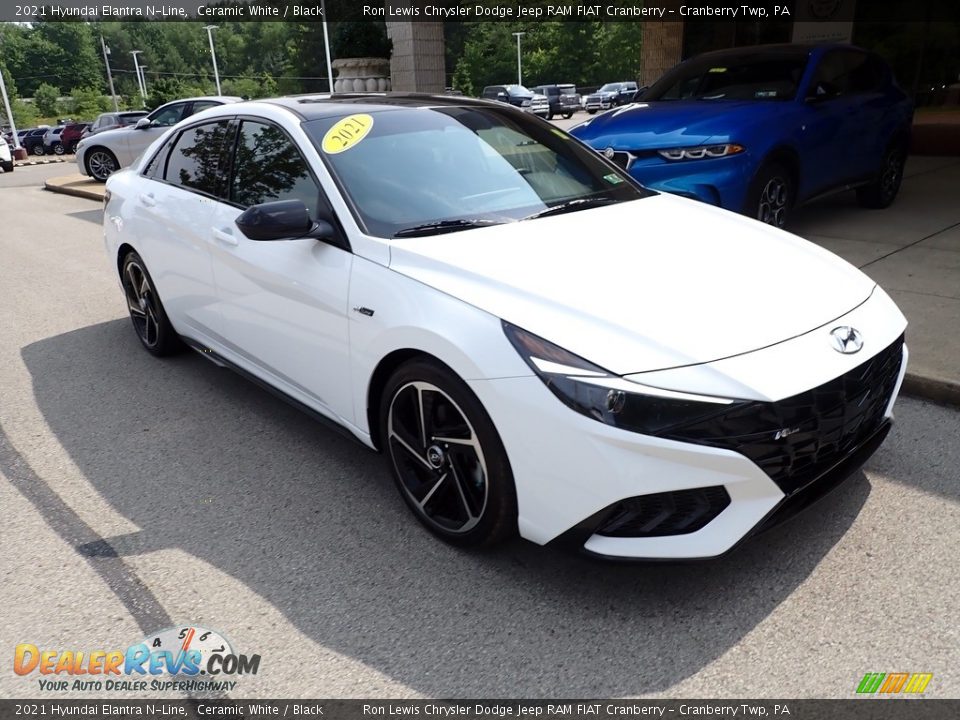 2021 Hyundai Elantra N-Line Ceramic White / Black Photo #2