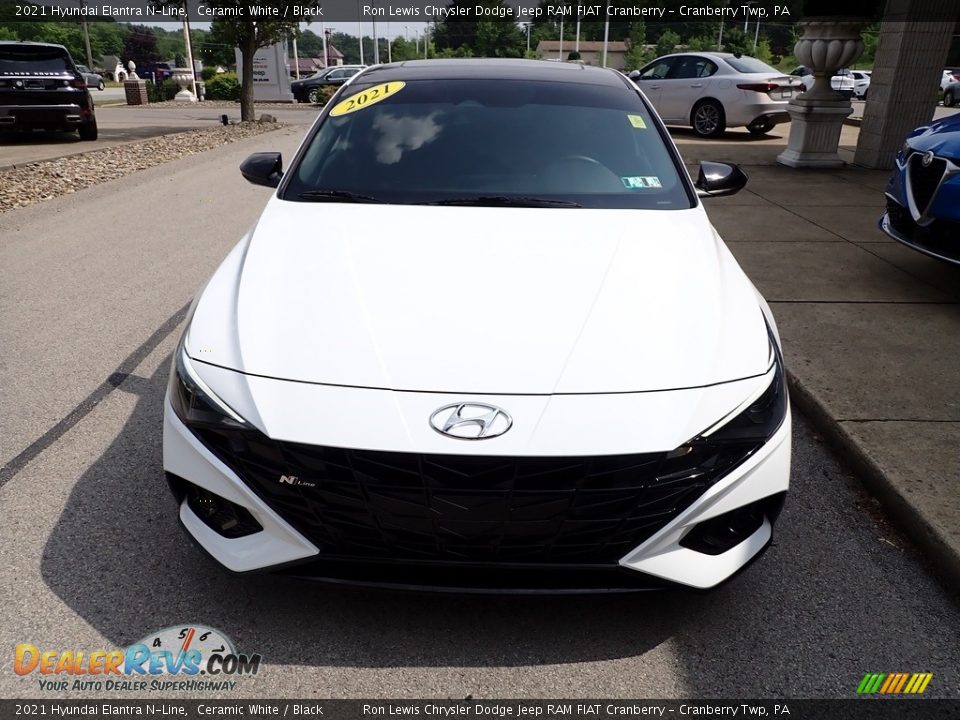 2021 Hyundai Elantra N-Line Ceramic White / Black Photo #3