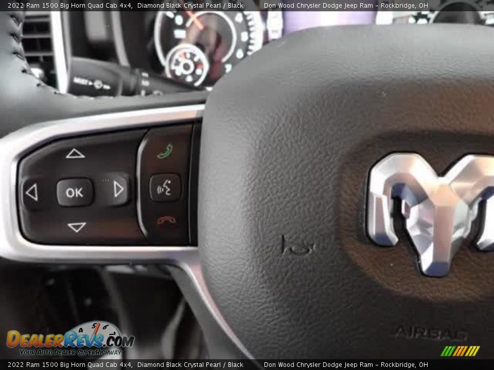 2022 Ram 1500 Big Horn Quad Cab 4x4 Diamond Black Crystal Pearl / Black Photo #16
