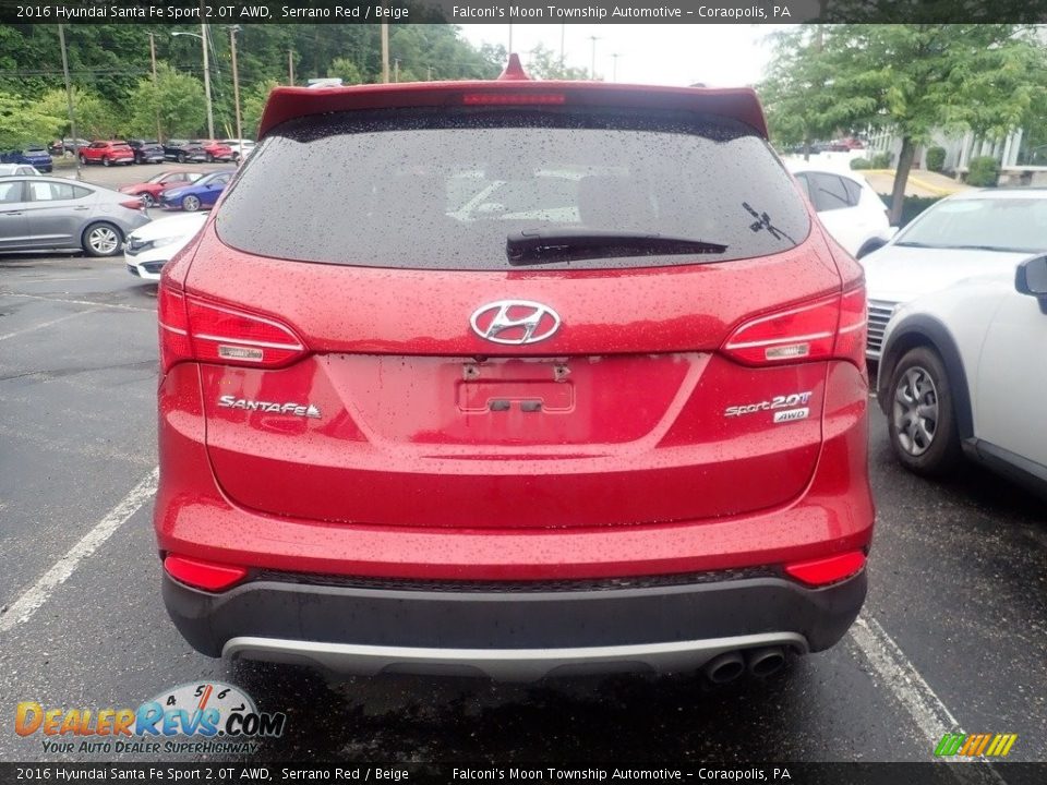 2016 Hyundai Santa Fe Sport 2.0T AWD Serrano Red / Beige Photo #3