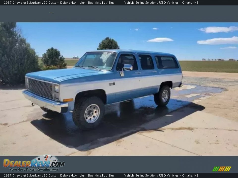 Light Blue Metallic 1987 Chevrolet Suburban V20 Custom Deluxe 4x4 Photo #1