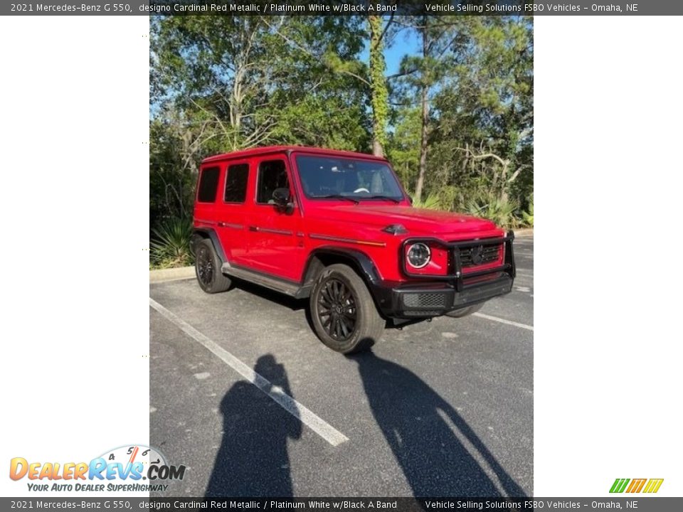 2021 Mercedes-Benz G 550 designo Cardinal Red Metallic / Platinum White w/Black A Band Photo #1