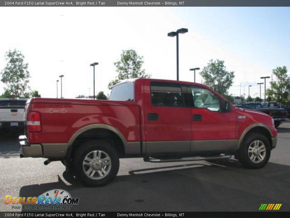 2004 Ford F150 Lariat SuperCrew 4x4 Bright Red / Tan Photo #4