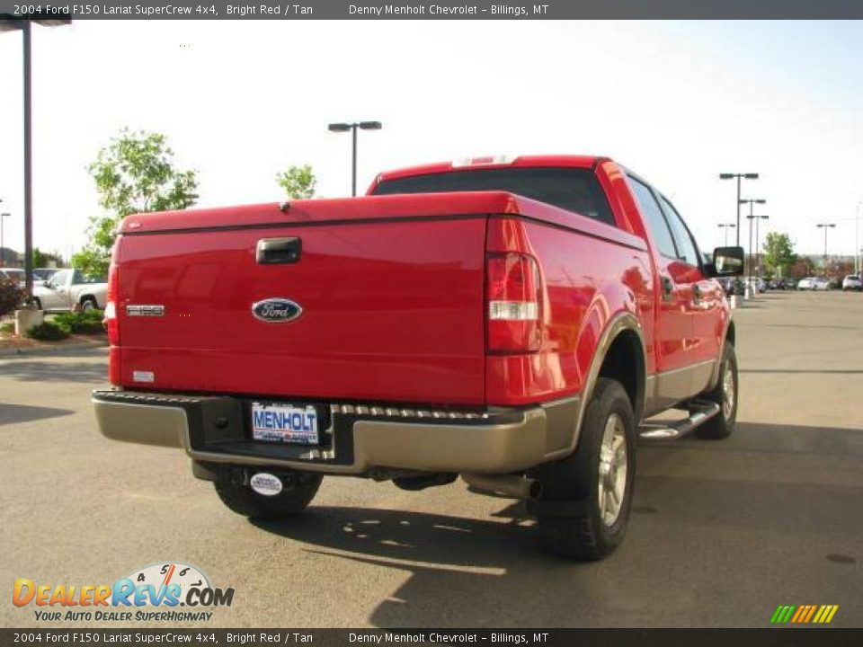 2004 Ford F150 Lariat SuperCrew 4x4 Bright Red / Tan Photo #5