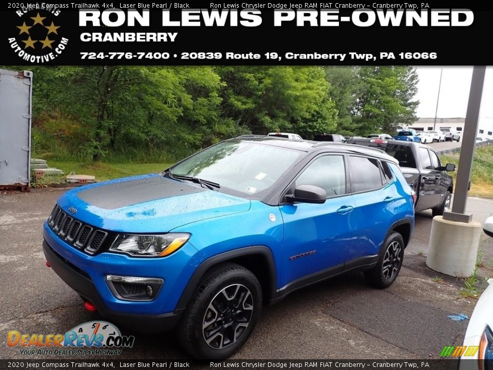 2020 Jeep Compass Trailhawk 4x4 Laser Blue Pearl / Black Photo #1