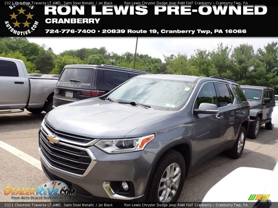 2021 Chevrolet Traverse LT AWD Satin Steel Metallic / Jet Black Photo #1