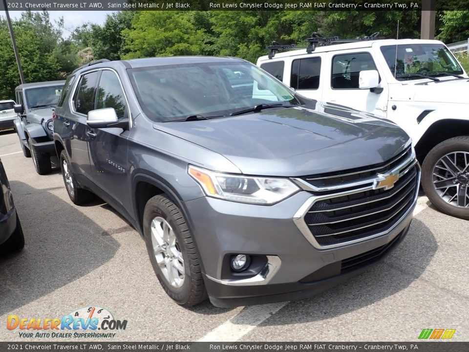 2021 Chevrolet Traverse LT AWD Satin Steel Metallic / Jet Black Photo #3