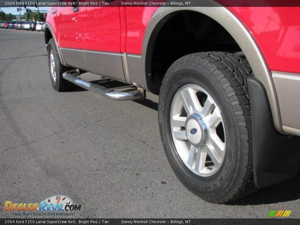 2004 Ford F150 Lariat SuperCrew 4x4 Bright Red / Tan Photo #7