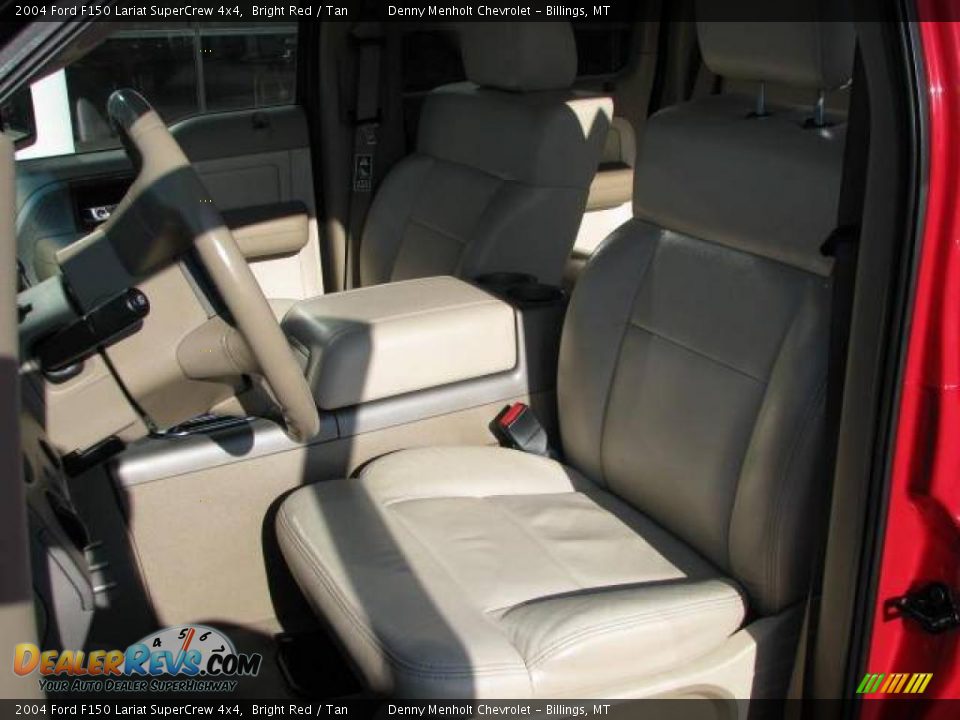 2004 Ford F150 Lariat SuperCrew 4x4 Bright Red / Tan Photo #9