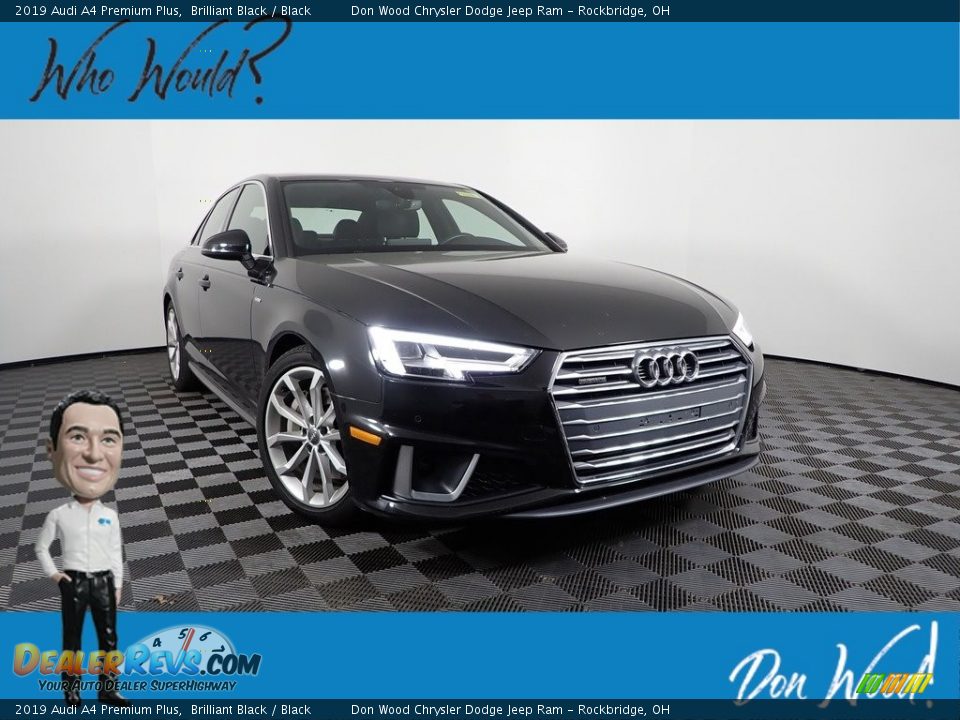 2019 Audi A4 Premium Plus Brilliant Black / Black Photo #1