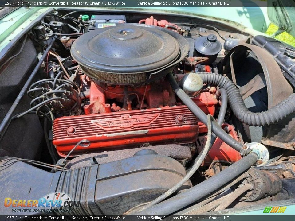 1957 Ford Thunderbird Convertible Seaspray Green / Black/White Photo #3