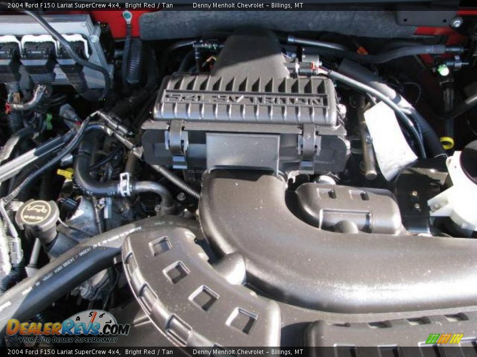 2004 Ford F150 Lariat SuperCrew 4x4 Bright Red / Tan Photo #12