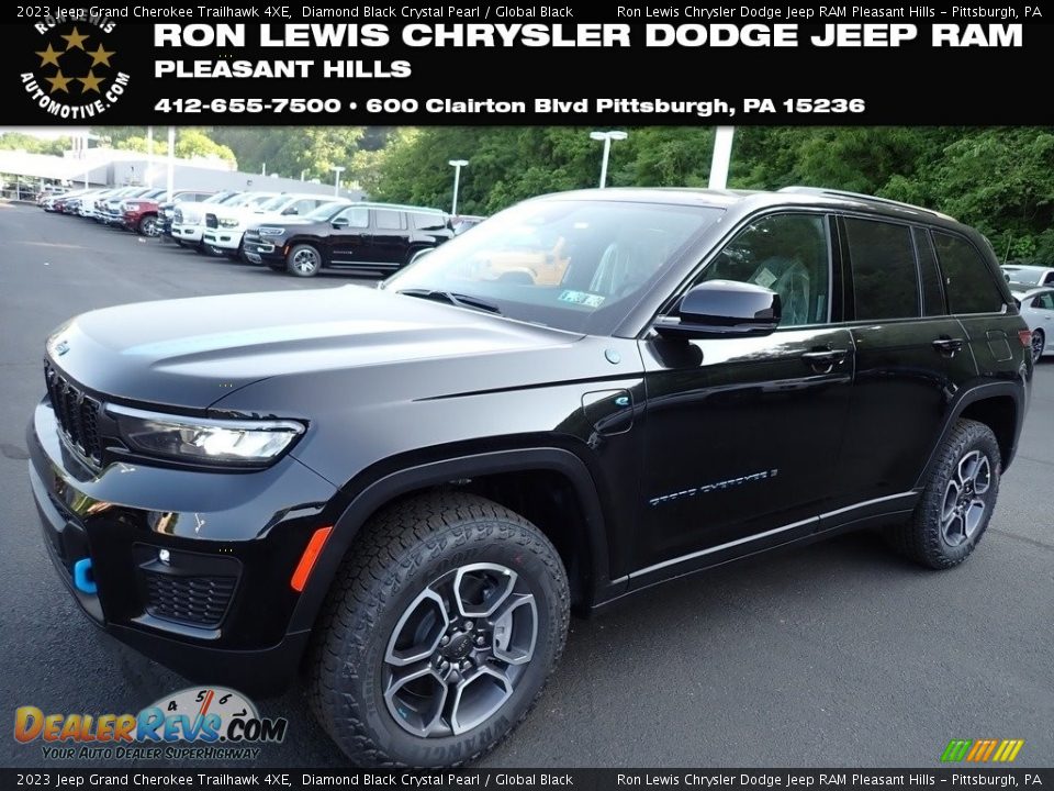 2023 Jeep Grand Cherokee Trailhawk 4XE Diamond Black Crystal Pearl / Global Black Photo #1