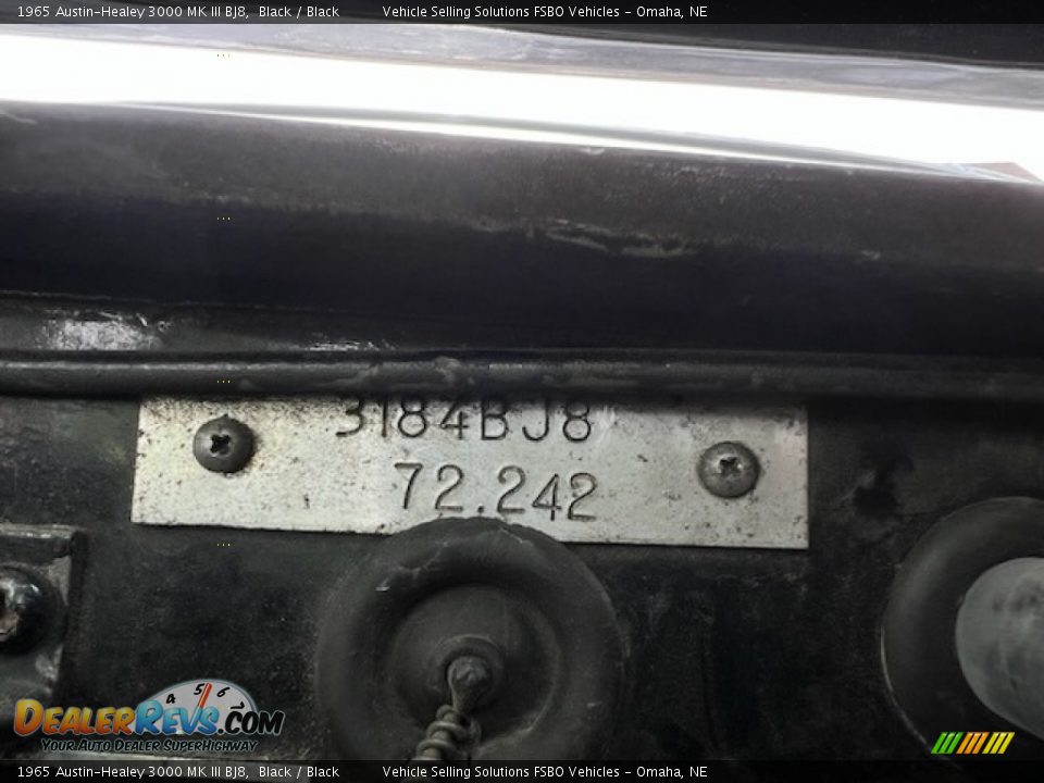 Info Tag of 1965 Austin-Healey 3000 MK III BJ8 Photo #21
