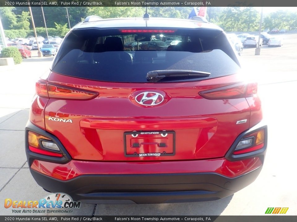 2020 Hyundai Kona SEL AWD Pulse Red / Gray/Black Photo #3