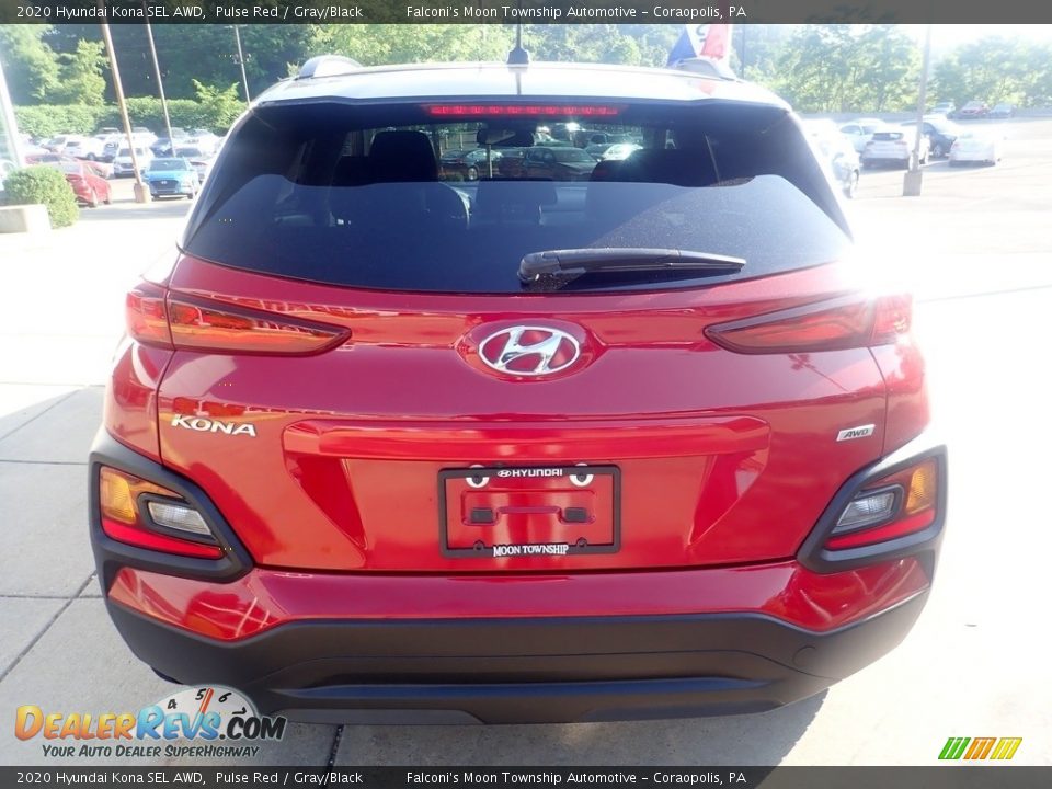 2020 Hyundai Kona SEL AWD Pulse Red / Gray/Black Photo #3