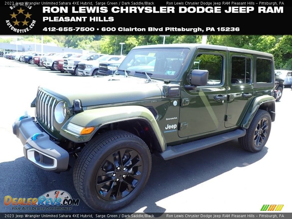 2023 Jeep Wrangler Unlimited Sahara 4XE Hybrid Sarge Green / Dark Saddle/Black Photo #1