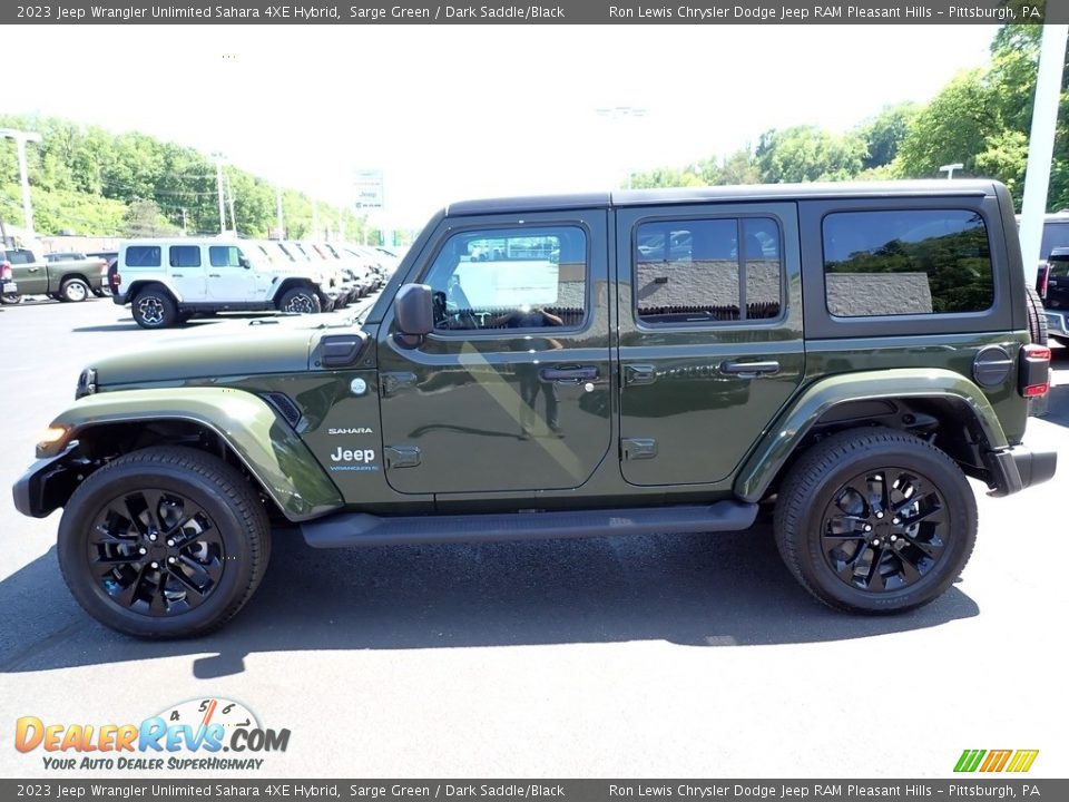 2023 Jeep Wrangler Unlimited Sahara 4XE Hybrid Sarge Green / Dark Saddle/Black Photo #2