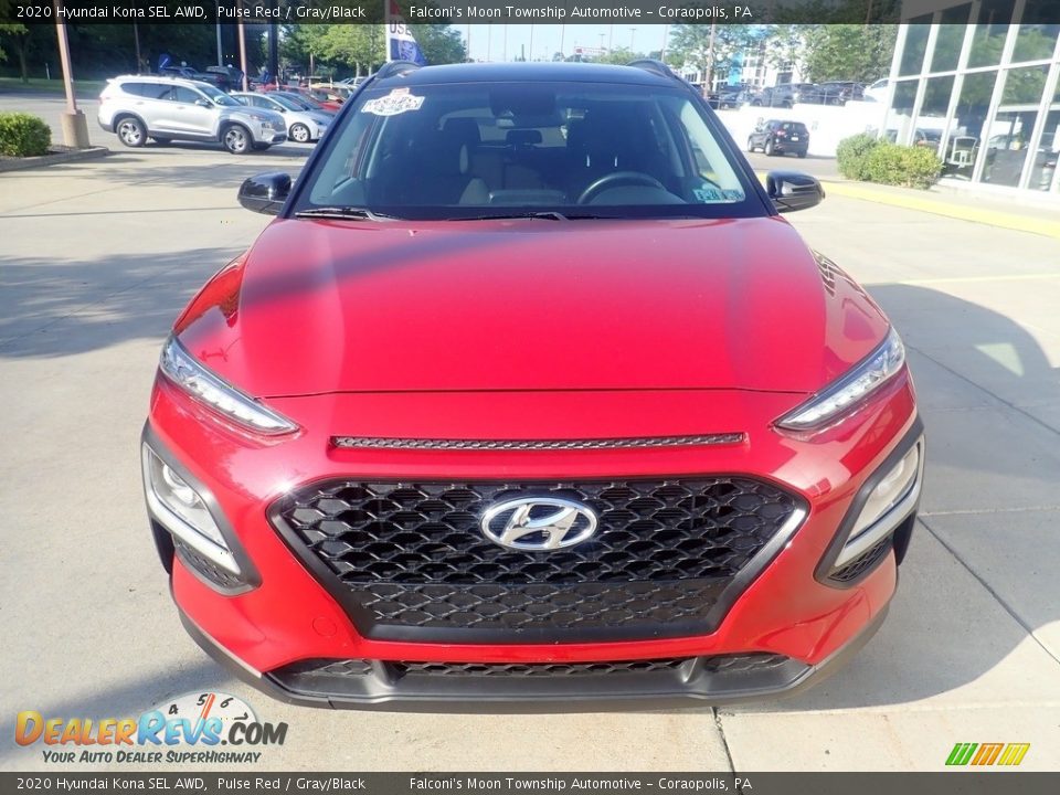 2020 Hyundai Kona SEL AWD Pulse Red / Gray/Black Photo #8