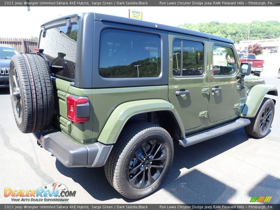 2023 Jeep Wrangler Unlimited Sahara 4XE Hybrid Sarge Green / Dark Saddle/Black Photo #6