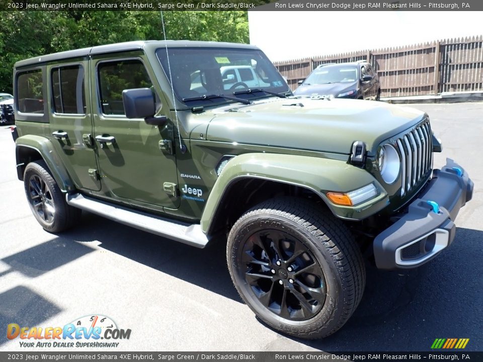 2023 Jeep Wrangler Unlimited Sahara 4XE Hybrid Sarge Green / Dark Saddle/Black Photo #8