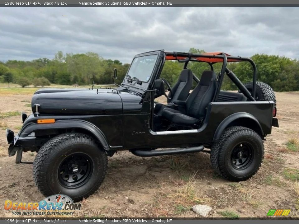 1986 Jeep CJ7 4x4 Black / Black Photo #12