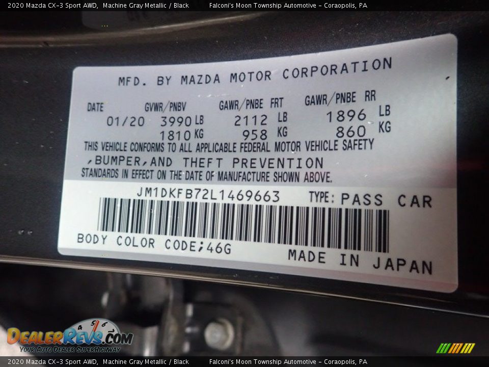 2020 Mazda CX-3 Sport AWD Machine Gray Metallic / Black Photo #27