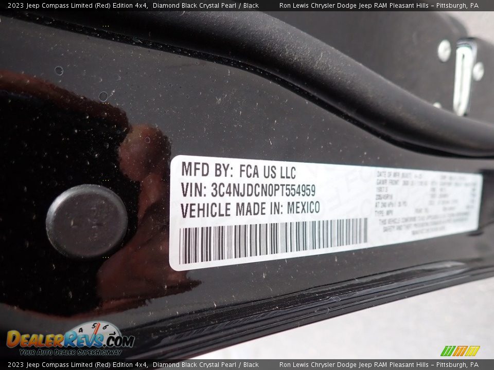 2023 Jeep Compass Limited (Red) Edition 4x4 Diamond Black Crystal Pearl / Black Photo #15