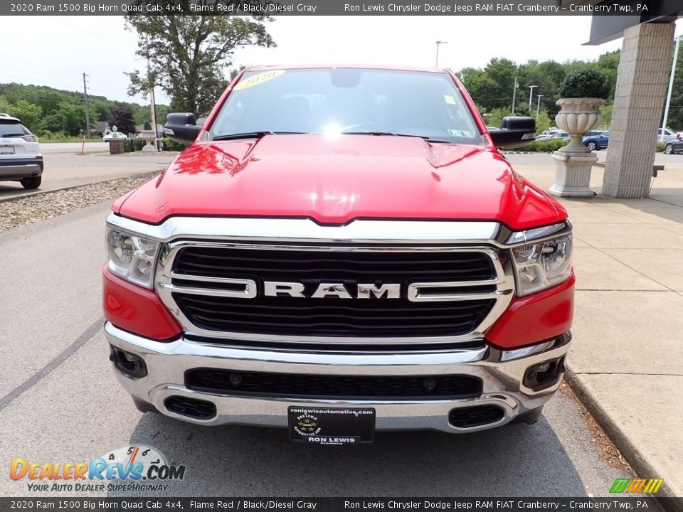 2020 Ram 1500 Big Horn Quad Cab 4x4 Flame Red / Black/Diesel Gray Photo #3