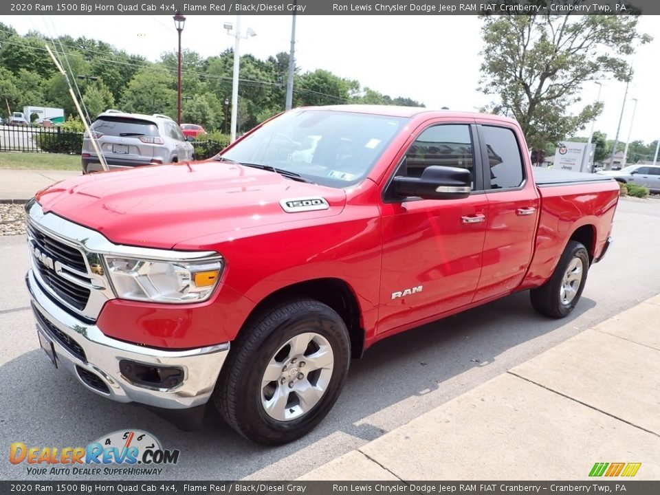 2020 Ram 1500 Big Horn Quad Cab 4x4 Flame Red / Black/Diesel Gray Photo #4