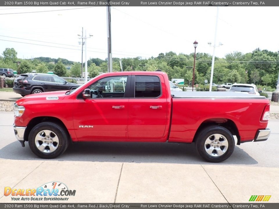 2020 Ram 1500 Big Horn Quad Cab 4x4 Flame Red / Black/Diesel Gray Photo #5