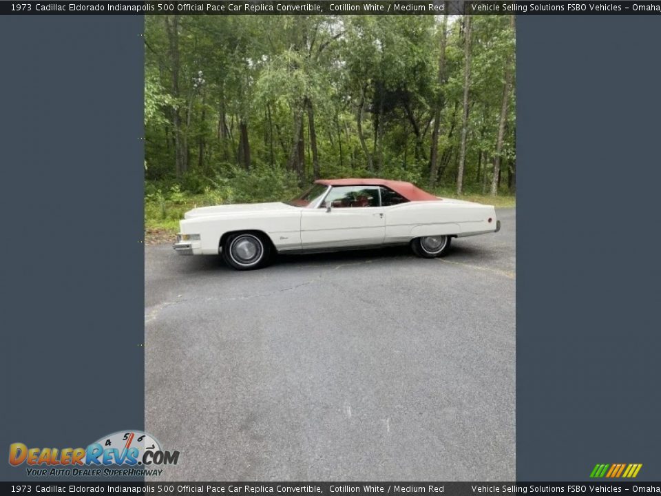 Cotillion White 1973 Cadillac Eldorado Indianapolis 500 Official Pace Car Replica Convertible Photo #1