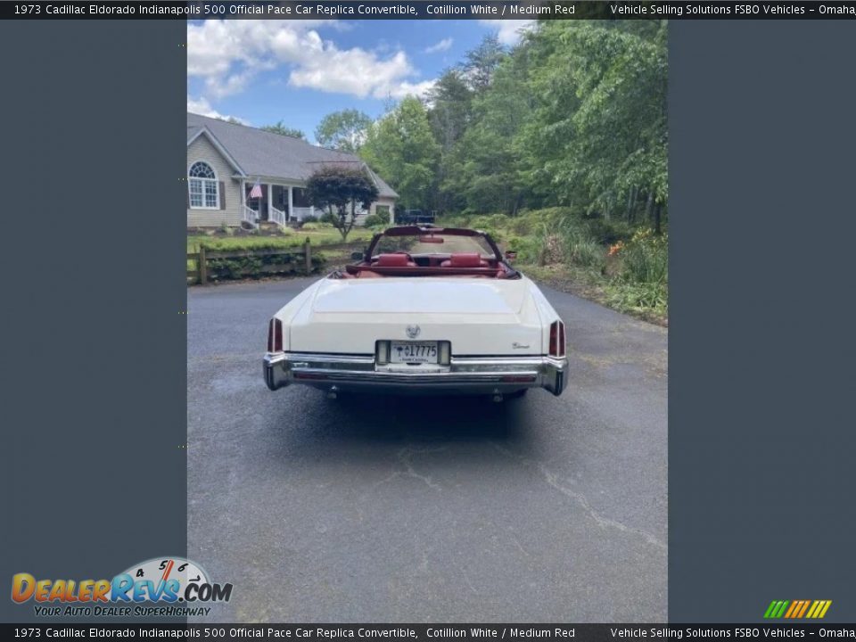 1973 Cadillac Eldorado Indianapolis 500 Official Pace Car Replica Convertible Cotillion White / Medium Red Photo #16