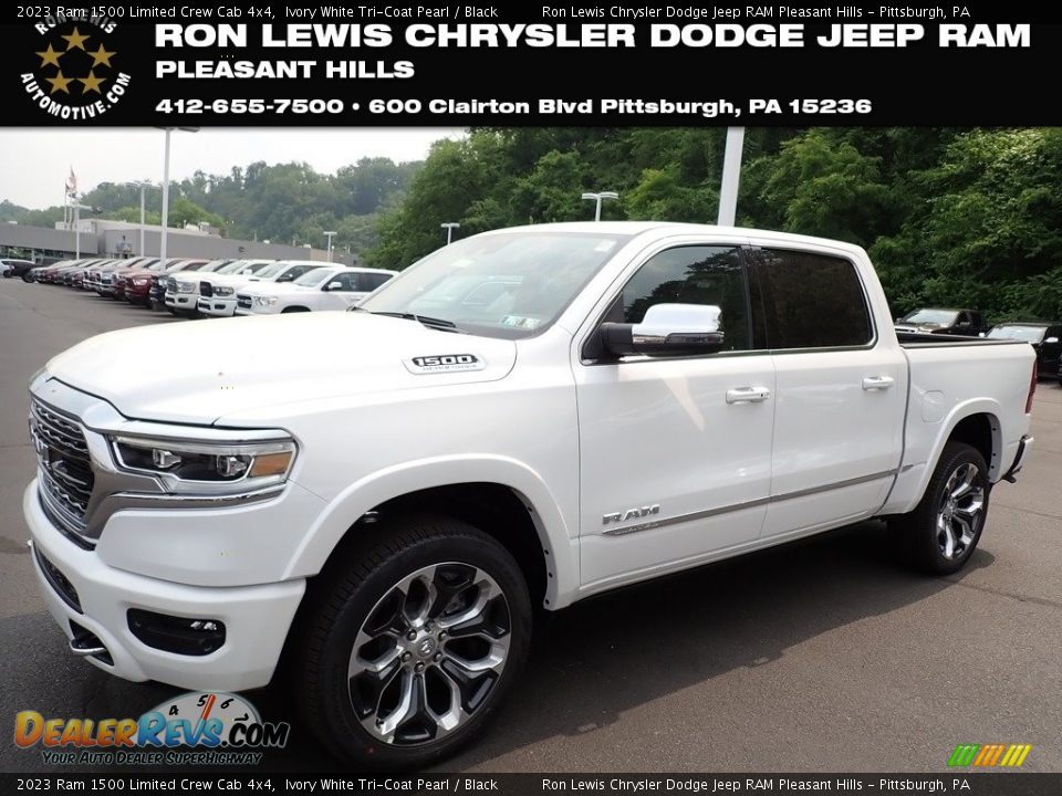 2023 Ram 1500 Limited Crew Cab 4x4 Ivory White Tri-Coat Pearl / Black Photo #1