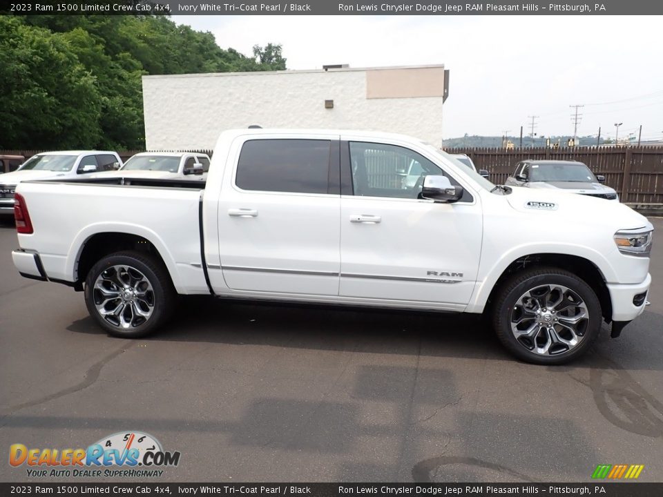 2023 Ram 1500 Limited Crew Cab 4x4 Ivory White Tri-Coat Pearl / Black Photo #7