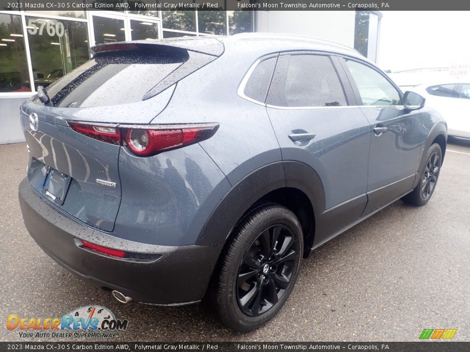 2023 Mazda CX-30 S Carbon Edition AWD Polymetal Gray Metallic / Red Photo #2