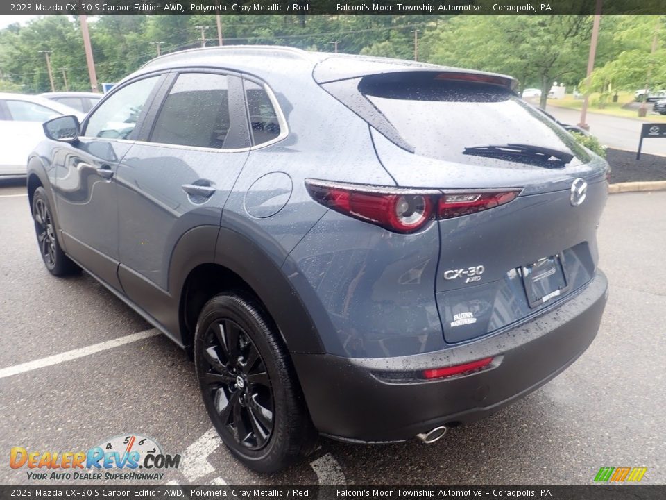 2023 Mazda CX-30 S Carbon Edition AWD Polymetal Gray Metallic / Red Photo #5