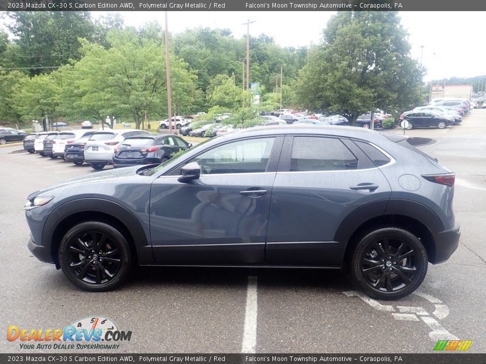 2023 Mazda CX-30 S Carbon Edition AWD Polymetal Gray Metallic / Red Photo #6